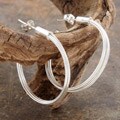 Sterling Silver Thin Wire Hoop Earrings (Mexico)