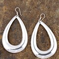 Sterling Silver Bold Teardrop Earrings (Mexico)