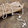 Sterling Silver 6 mm Bead Rosary Necklace (Mexico)