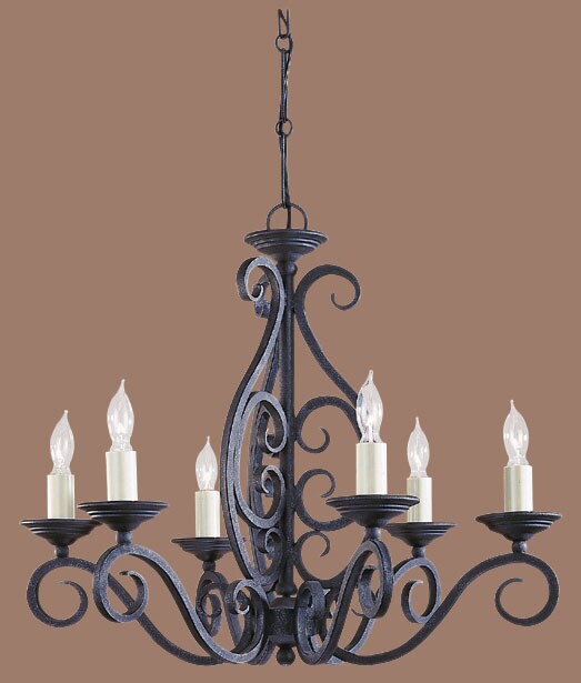 Devonshire Weathered Iron 6-light Chandelier