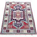 Indo Kazak Red/ Ivory Wool/ Cotton Rug (4'8 x 6'5)