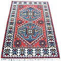Indo Kazak Hand-knotted Red/ Ivory Rug (3' x 5')