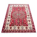 Indo Kazak Hand-knotted Red/ Ivory Rug (7' x 10')