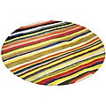 Indo Hand-tufted Multicolor Striped Rug (9' Round)