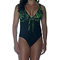 Island World Apparel Women's Bright Leaves One-piece Bathing Suit