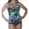 Island World Apparel Women's Bright Leaves Faux Tankini