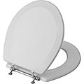 Magnolia Elongated Wood Toilet Seat with Chrome-plated Hinge