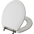 Magnolia Elongated Wood Toilet Seat with Bronze-plated Hinges