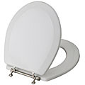 Magnolia Elongated Wood Toilet Seat with Nickel-plated Hinges