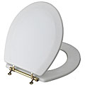 Magnolia Elongated Wood Toilet Seat with Brass-plated Hinges