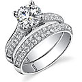 18k Gold 1 7/8ct TDW EGL Diamond Bridal Ring Set (I, SI1-SI3) (Size 6.75)