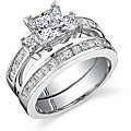 18k Gold 2 7/8ct TDW EGL Diamond Bridal Ring Set (I, VS2-SI3) (Size 6.25)