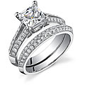 18k White Gold 2ct TDW EGL Diamond Bridal Set (I, SI1-SI3) (Size 6.5)