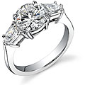 Platinum 3 1/8ct TDW EGL Diamond Engagement Ring (D-H, SI2) (Size 6.5)