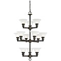 Sussex Decorative 12-light 3-tier Fluorescent Chandelier