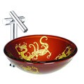 DreamLine Dragon Art Glass Vessel Sink and Faucet