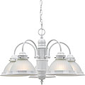 Mullica Hill 5-light Satin Etched Ribbed Glass White Chandelier