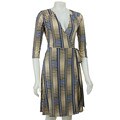 Simply Irresistible Women's Blue/ Khaki Wrap Dress