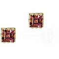 14k White Gold Amethyst Square Stud Earrings