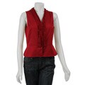 Jones New York Signature Women's Pleated Ruffle Shirt