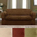 Piped Suede 2-piece Loveseat Slipcover