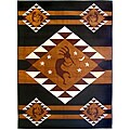 Southwestern Kokopeli Black Area Rug (8' x 11')