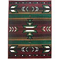Southwestern Striped Burgundy Rug (8' x 11')