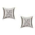 10k White Gold Square Diamond Earrings (K, I2)