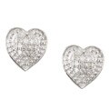 10k White Gold Diamond Heart Earrings