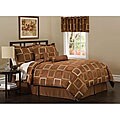 Geo Grid Brown 7-piece Jacquard Comforter Set