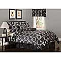 Geo Grid Black 7-piece Jacquard Comforter Set