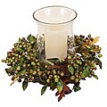 Green Berry-n-Leaf Glass Hurricane Lamp