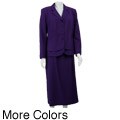 NYP Women's Plus Size Two-piece Five-button Skirt Suit