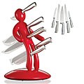 The Ex 5pc Knife Set with Unique Red Holder designed by Raffaele Iannello (Pack of 2)
