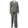 Emily Two-piece Four-button Notch Collar Plaid Pant Suit