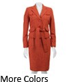 Sharagano Women's Tweed Belted Skirt Suit