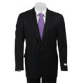 Joseph Abboud Men's Solid Black 2-button Wool Suit
