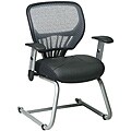 Office Star Light Air Grid Visitors Chair with Leather Seat