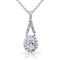 14k White Gold 2/5ct TDW Oval Diamond Necklace (H-I, I1-I2)