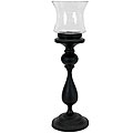 Large Glass Hurricane Candlestick