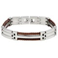 Chocolate Ion-plated Stainless Steel Men's Cable Bracelet