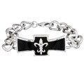Titanium and Black Resin Men's Fleur de Lis Bracelet