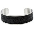 Stainless Steel and Leather Cuff Bracelet