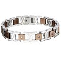 Stainless Steel Men's 1/6ct TDW Diamond Link Bracelet