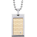 Stainless Steel and 18k Gold Men's Diamond Necklace