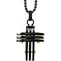 Stainless Steel Black-plated Cross Necklace