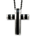 Stainless Steel Two-tone Black Cross Necklace