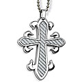 Stainless Steel Fleur de Lis Cross Necklace