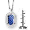 Stainless Steel Blue Carbon Fiber Necklace