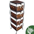 Rattan 4-drawer Storage Bin Shelf